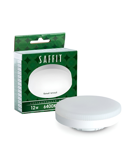 Лампа cветодиодная, (12W) GX53 6400K, SAFFIT SBGX5312