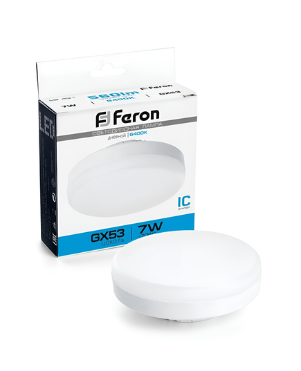 Лампа cветодиодная, (7W) GX53 6400K, FERON LB-451