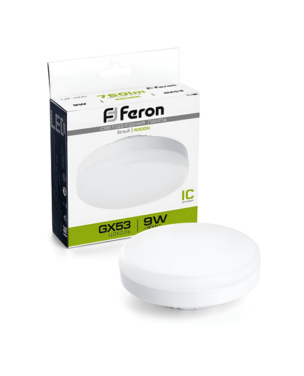Лампа cветодиодная, (9W) GX53 4000K, FERON LB-452